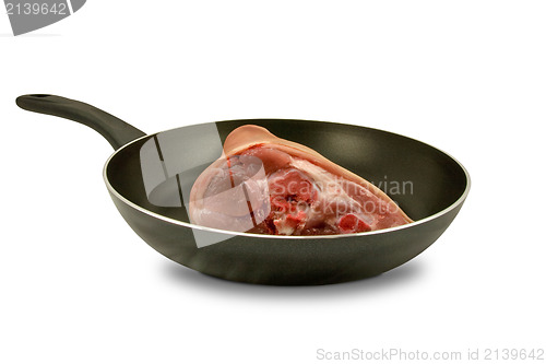 Image of raw meat in pan