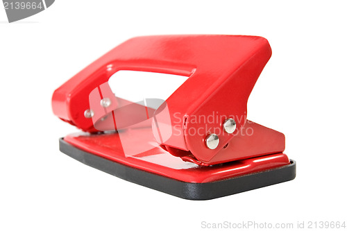 Image of Red office paper hole puncher