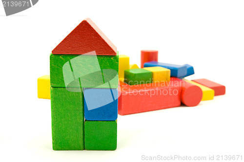 Image of colorful wooden building blocks