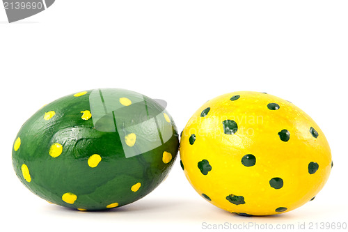 Image of green and yellow easter eggs