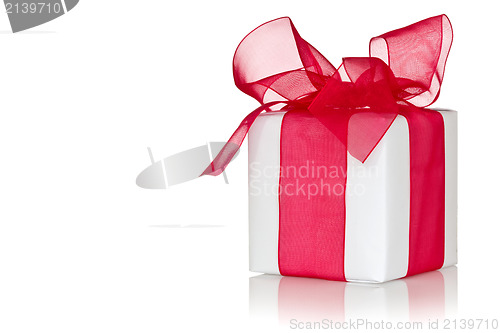 Image of Gift with reflection on white background
