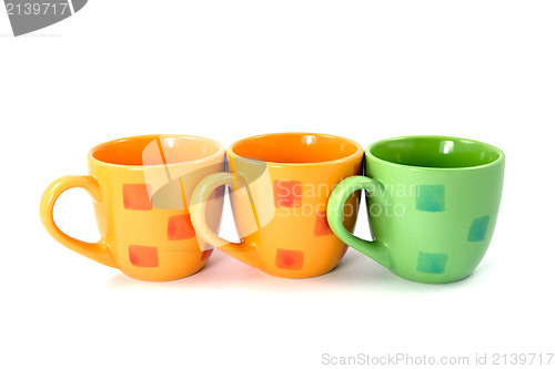 Image of coffee cups on a white background