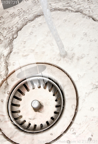 Image of  kitchen sink with flowing water