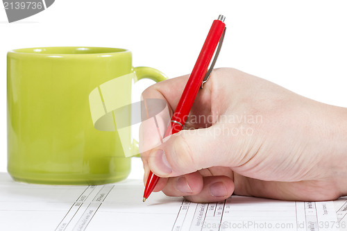 Image of 	Businessman working  in the office 