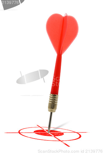 Image of Red dart hitting target center