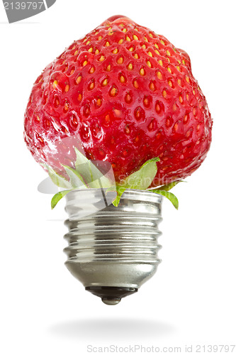 Image of light bulb with red strawberry