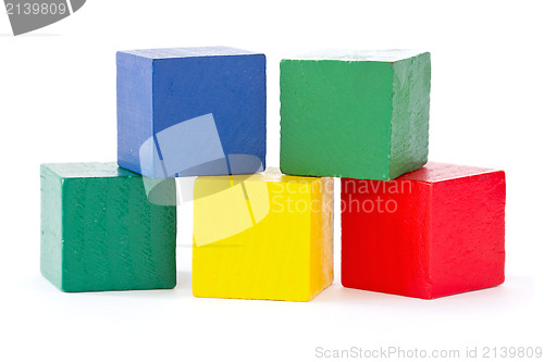 Image of wooden color square bricks