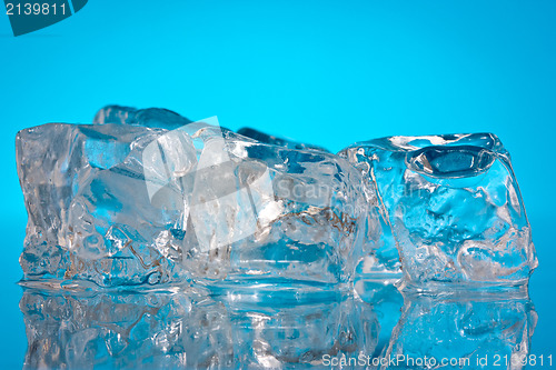 Image of ice cubes on a blue background