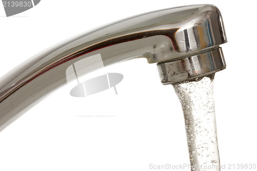 Image of water running down from the faucet