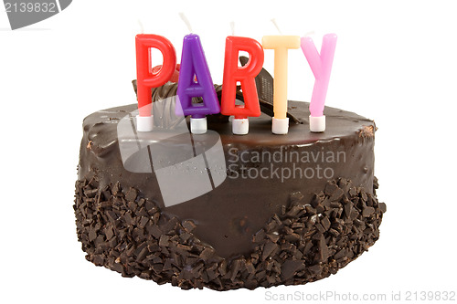 Image of birthday cake isolated on white background