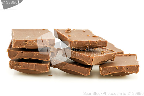 Image of pile of milk chocolate blocks