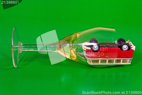 Image of car in wine glass