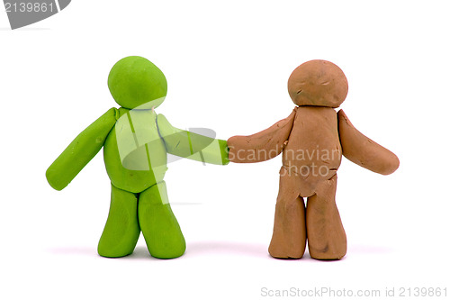 Image of two friends made from plasticine 