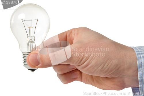 Image of man holding light bulb
