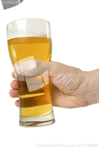 Image of hand with full beer glass