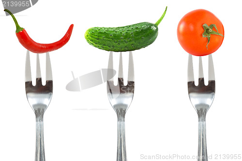 Image of Vegetables on the forks