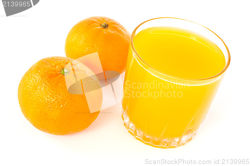 Image of mandarines and juice glass 