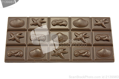 Image of chocolate bar isolated on white background