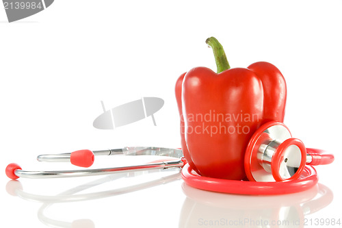 Image of red pepper and stethoscope