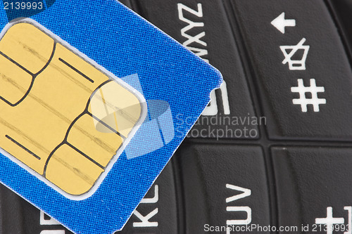 Image of sim card on  the  phone