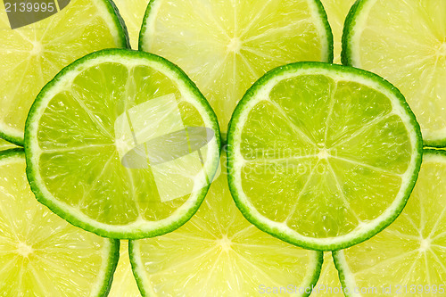 Image of  fresh green lemon slices