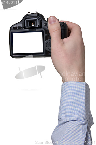 Image of hand with  photo camera