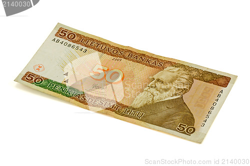 Image of fifty litas banknote