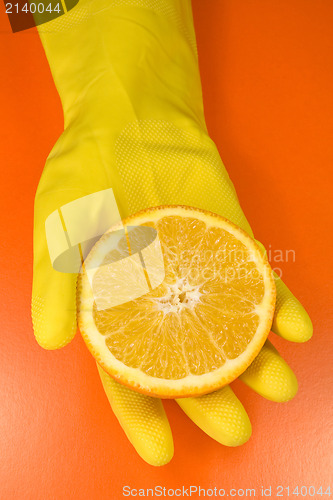 Image of citrus fruit on human hand