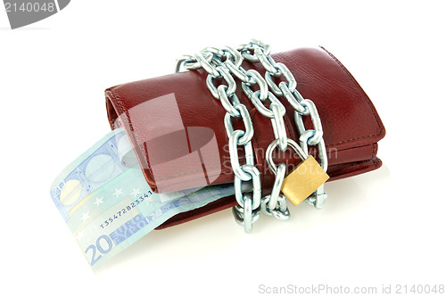 Image of Locked wallet with euro currency