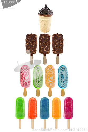 Image of set of ice creams