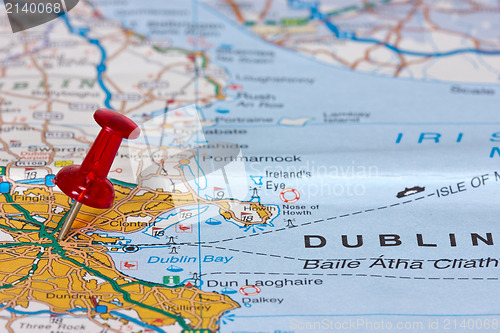 Image of Dublin on the map