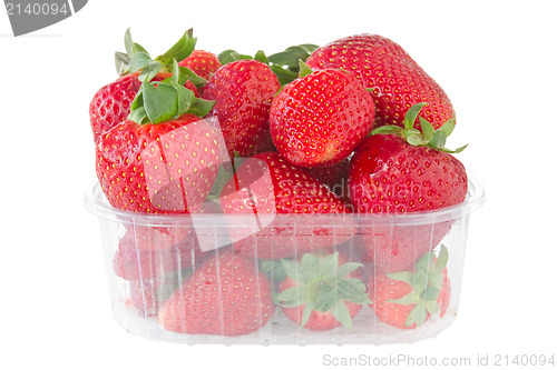 Image of punnet of strawberries isolated on white