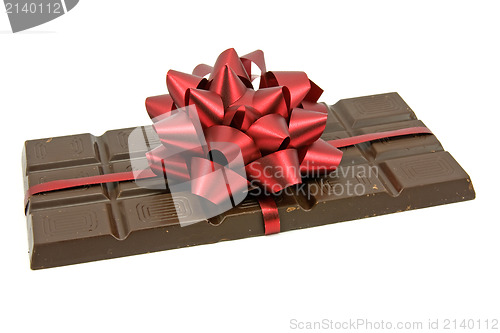 Image of Chocolate with red ribbon