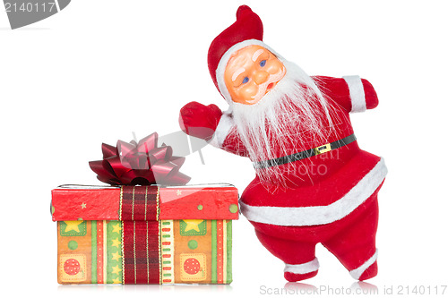 Image of Santa claus with christmas gift 