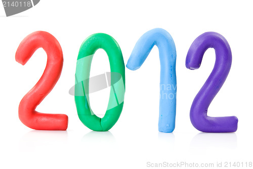 Image of plasticine numbers show year 2012