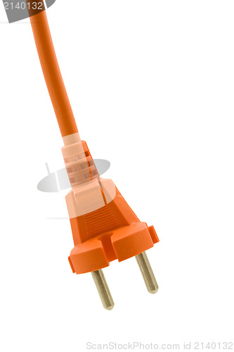 Image of orange electric plug on white