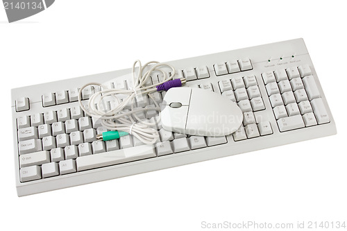 Image of computer keyboard and  mouse isolated 