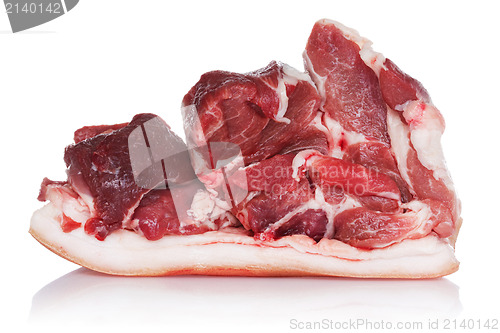 Image of meat with reflection on white