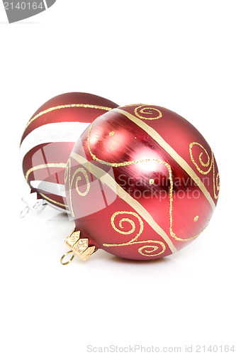 Image of two red christmas balls