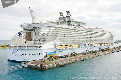 Image of NASSAU, BAHAMAS-FEB 4 Royal Caribbean, Allure of the Seas, docke