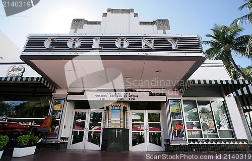 Image of MIAMI, USA - FEB 1: Famous Colony Art Deco Theater renovated for