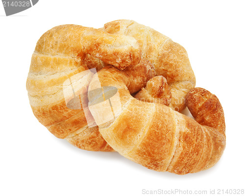 Image of fresh and tasty croissant isolated on white background