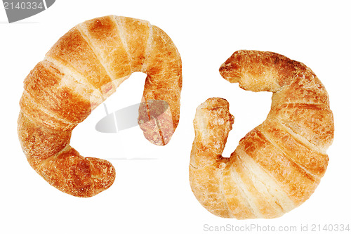 Image of fresh and tasty croissant isolated on white background