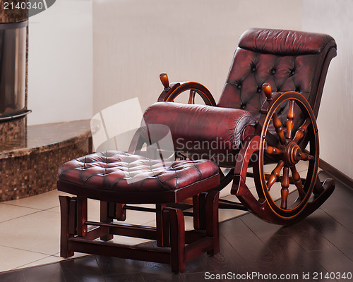 Image of old fashion wooden rocking chair