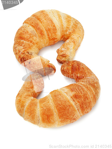Image of fresh and tasty croissant isolated on white background