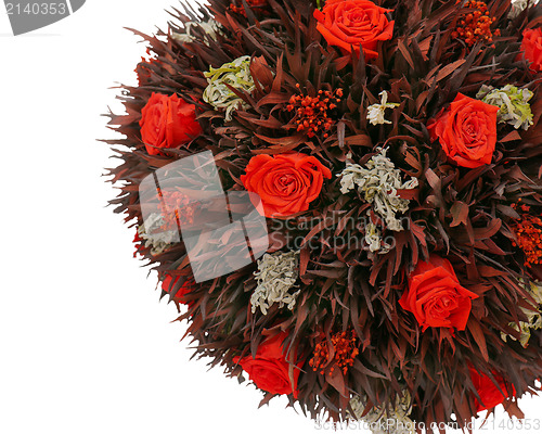 Image of abstract composition from red dry roses