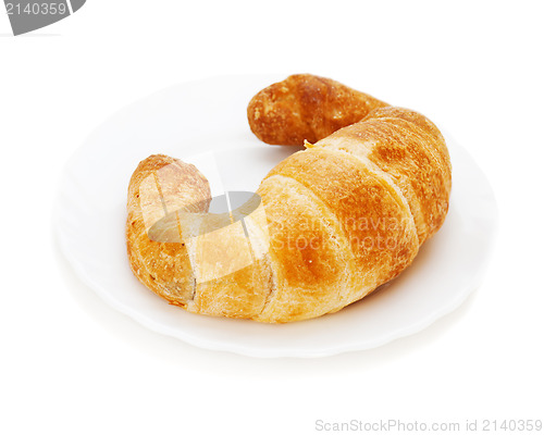 Image of fresh and tasty croissant isolated on white background