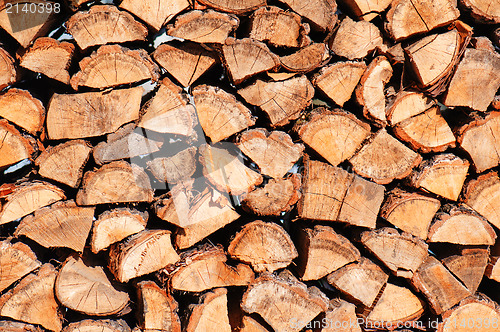 Image of woodpile from dry oak logs