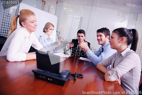 Image of business people in a video meeting