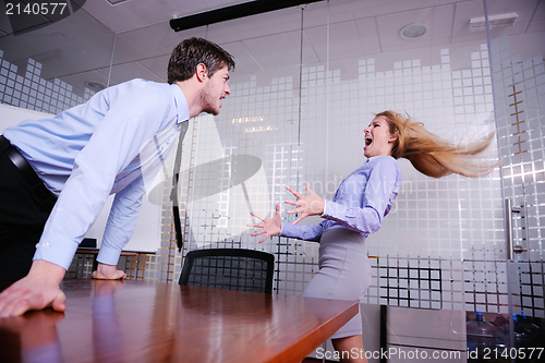 Image of Angry busines sman screaming at employee